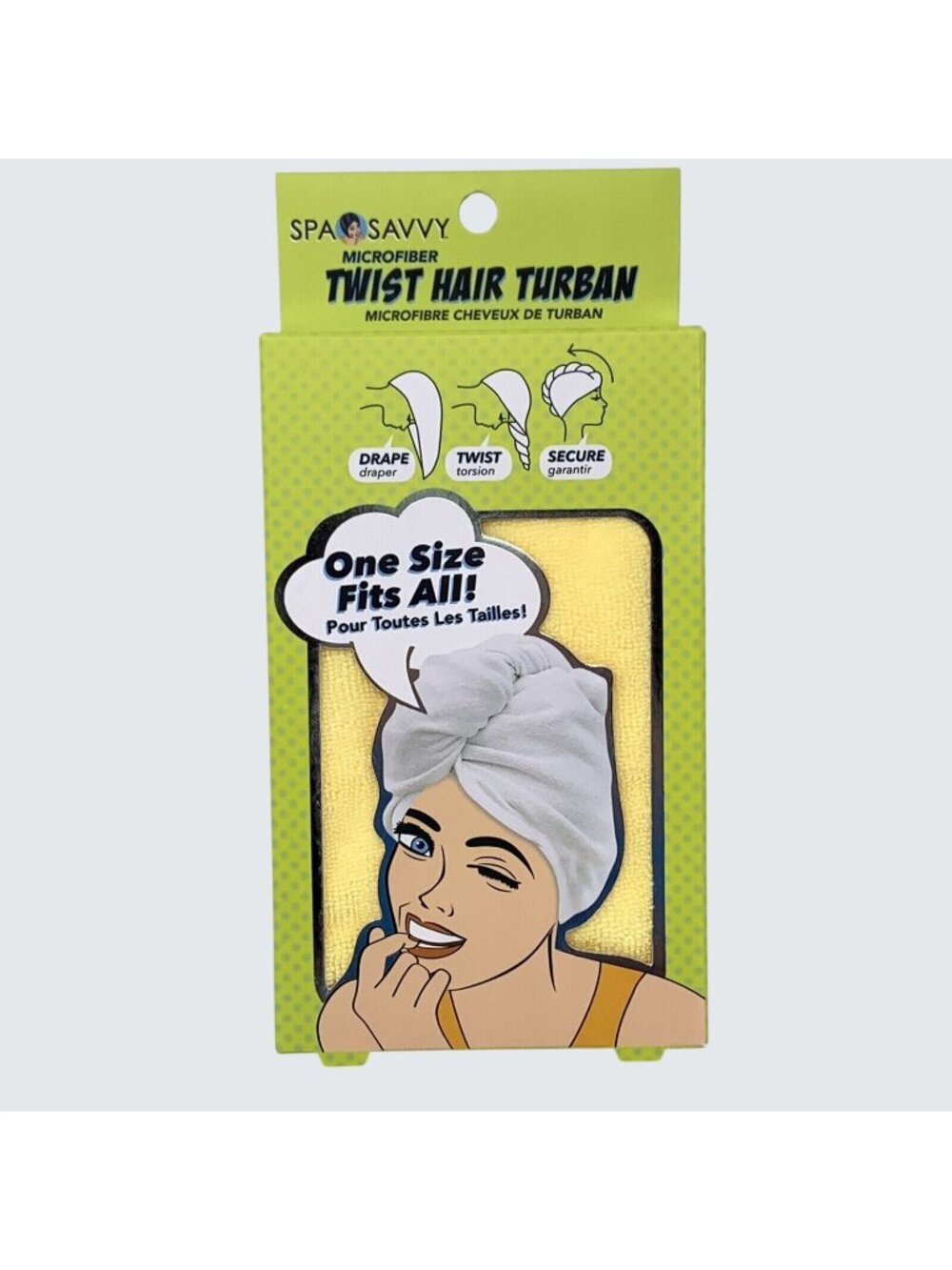 Yellow Microfiber Twist Hair Turban Drying Wrap